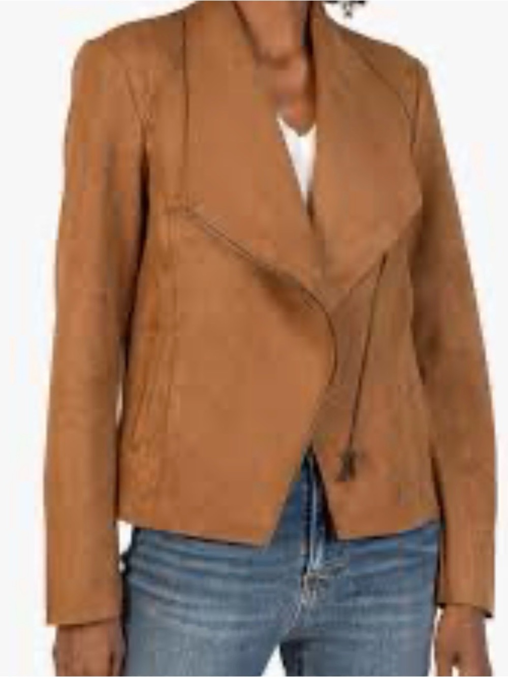 Kut from the Kloth Camel Brown Faux Suede Moto Jacket